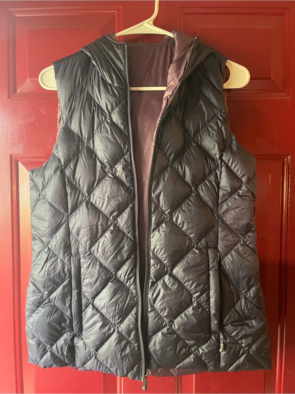 Gerry Weber Quilted Hooded Vest in Dark Gray